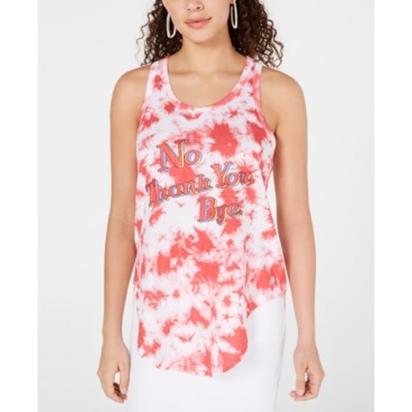 Freeze | No Thank You Graphic Tank Top, Red, Sz L - Picture 1 of 6